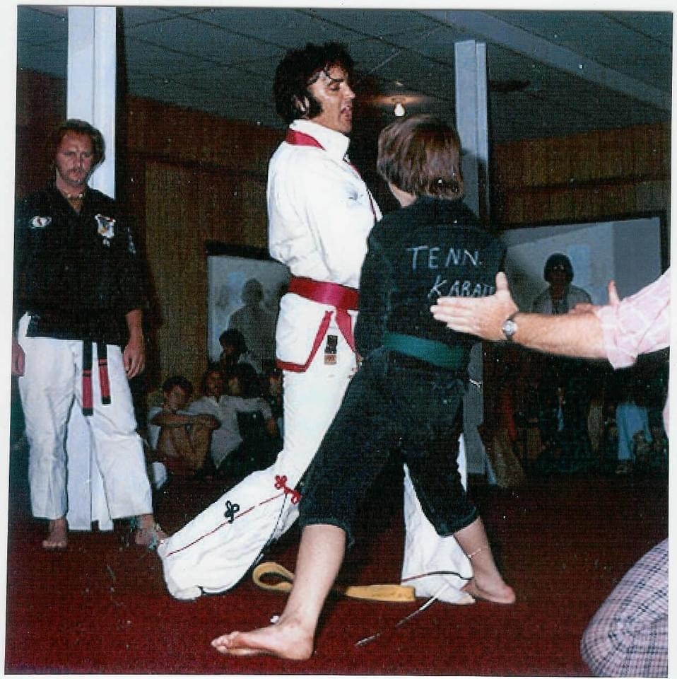 Elvis sparring at the dojo